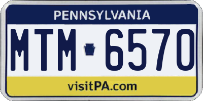 PA license plate MTM6570