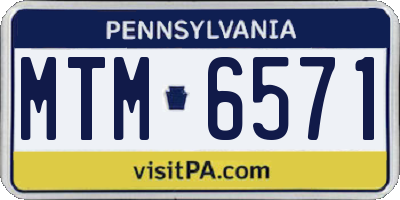 PA license plate MTM6571