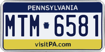 PA license plate MTM6581