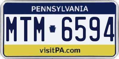 PA license plate MTM6594