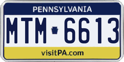 PA license plate MTM6613