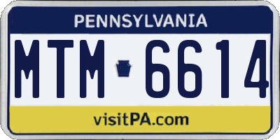 PA license plate MTM6614