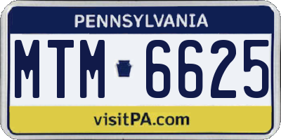 PA license plate MTM6625