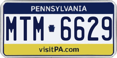 PA license plate MTM6629