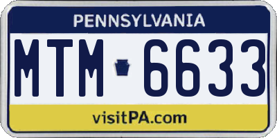 PA license plate MTM6633