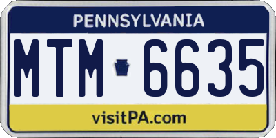 PA license plate MTM6635