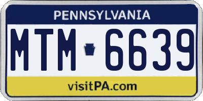 PA license plate MTM6639