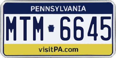 PA license plate MTM6645
