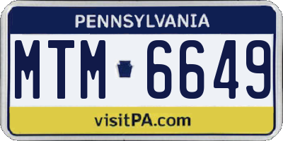 PA license plate MTM6649