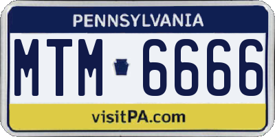 PA license plate MTM6666