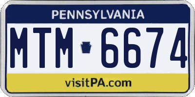 PA license plate MTM6674
