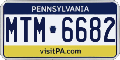 PA license plate MTM6682