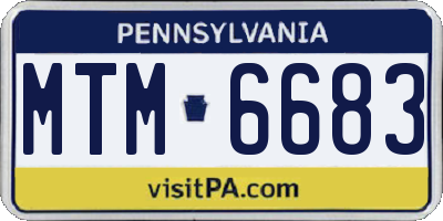 PA license plate MTM6683