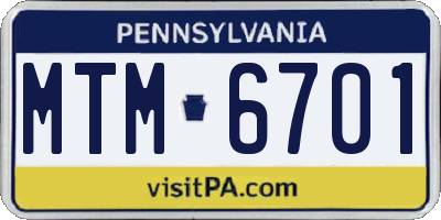 PA license plate MTM6701