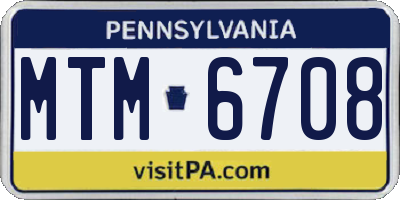 PA license plate MTM6708
