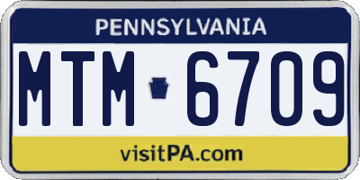 PA license plate MTM6709