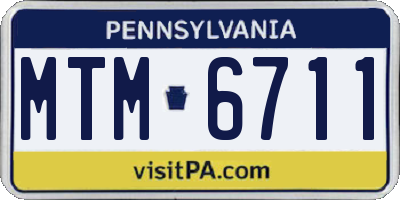 PA license plate MTM6711