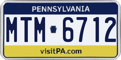 PA license plate MTM6712