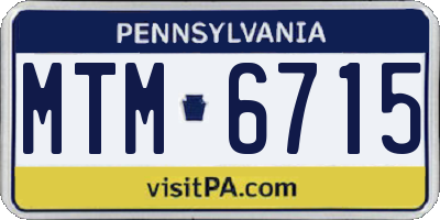 PA license plate MTM6715