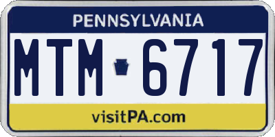PA license plate MTM6717
