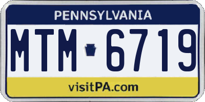 PA license plate MTM6719