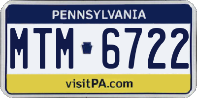 PA license plate MTM6722