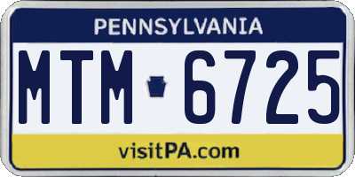 PA license plate MTM6725