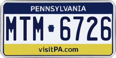 PA license plate MTM6726
