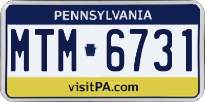 PA license plate MTM6731