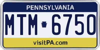 PA license plate MTM6750