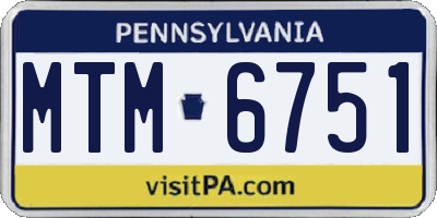 PA license plate MTM6751