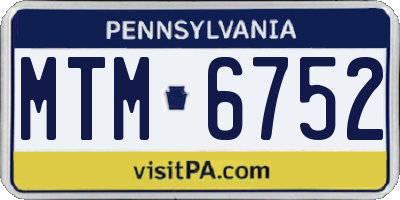 PA license plate MTM6752