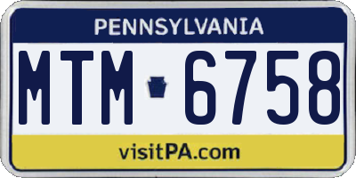 PA license plate MTM6758