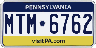 PA license plate MTM6762