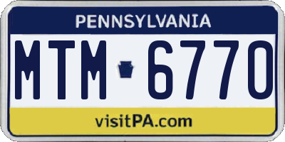 PA license plate MTM6770