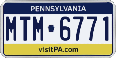 PA license plate MTM6771
