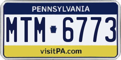 PA license plate MTM6773