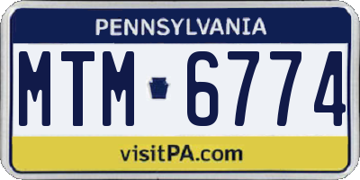 PA license plate MTM6774