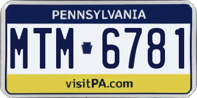 PA license plate MTM6781
