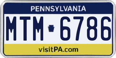PA license plate MTM6786