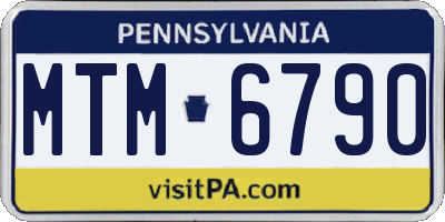 PA license plate MTM6790