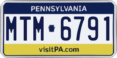PA license plate MTM6791