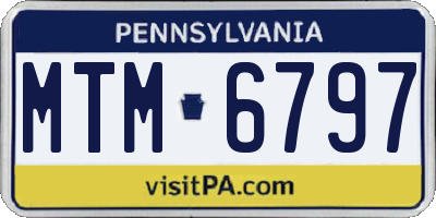PA license plate MTM6797