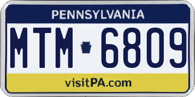 PA license plate MTM6809