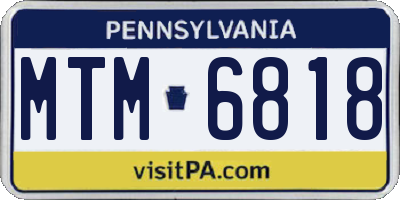 PA license plate MTM6818