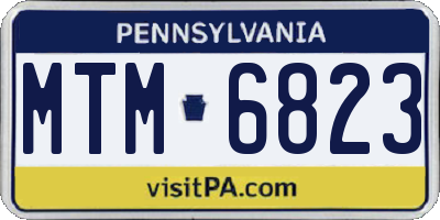 PA license plate MTM6823