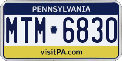 PA license plate MTM6830