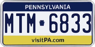 PA license plate MTM6833