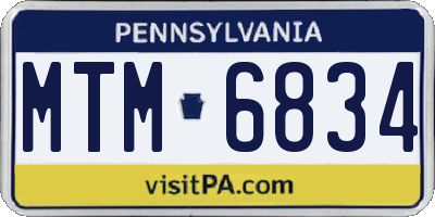 PA license plate MTM6834