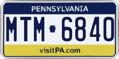 PA license plate MTM6840